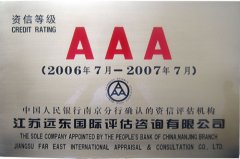 中国人民银行南京分行确认的AAA资信评估机构 证